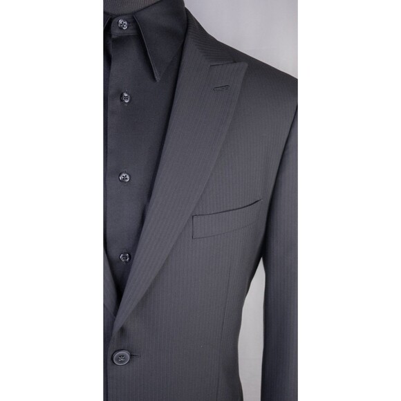 JF Ferrar 2-Pcs Suit Gray Modern Fit Jacket Blazer Sz 40L Pants 34X32 EUC Poly - Picture 4 of 16